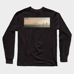 Moody sky over skyscrapers in Warsaw city center Long Sleeve T-Shirt